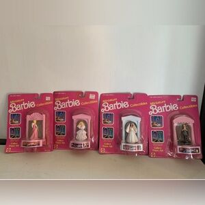 Lot of 4 Vintage 1990 & 1991 Miniature Barbie Collectibles Toys In Box NEW
